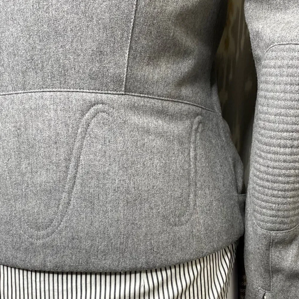 Ralph Lauren Grey Cashmere Blend Moto Jacket - Picture 15 of 16